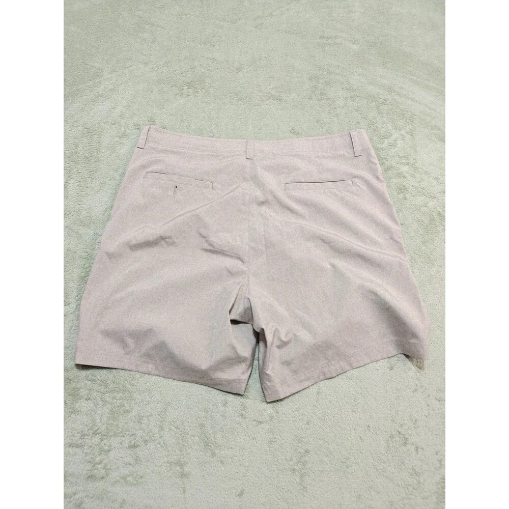 Pro Tour Mens Size 38 Golf Shorts Khaki Heather Stretch Flat Front Lightweight
